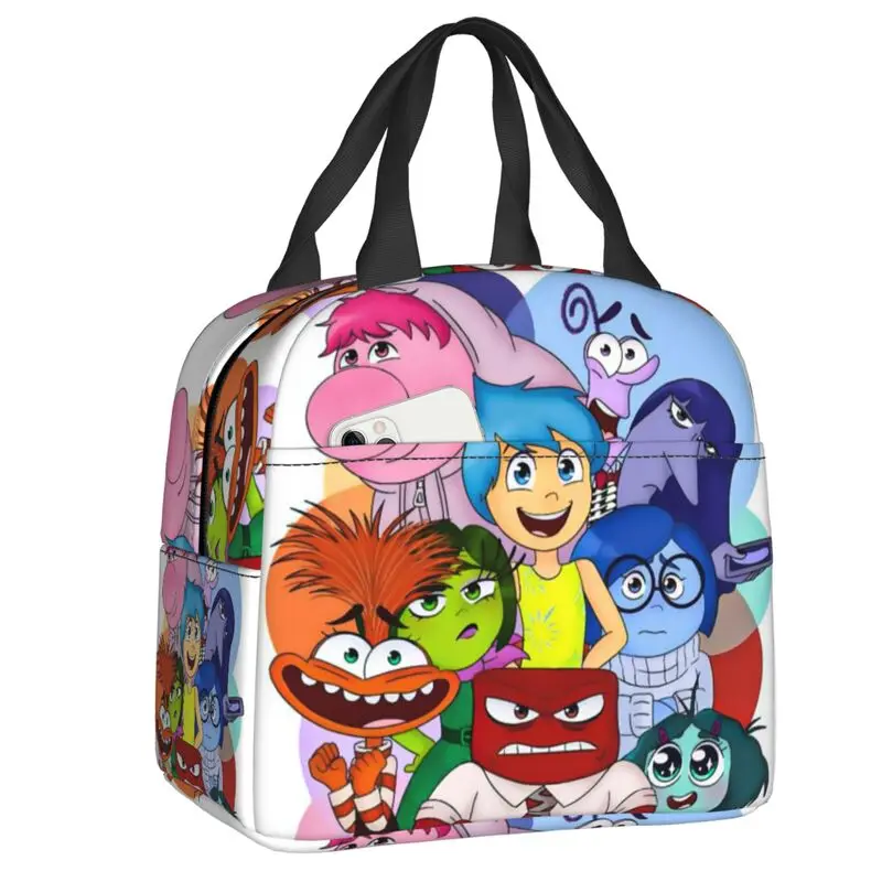 

Custom Inside Out Mental Health Insulated Lunch Bag for Camping Travel Character Portable Cooler Thermal Lunch Box Women Kids