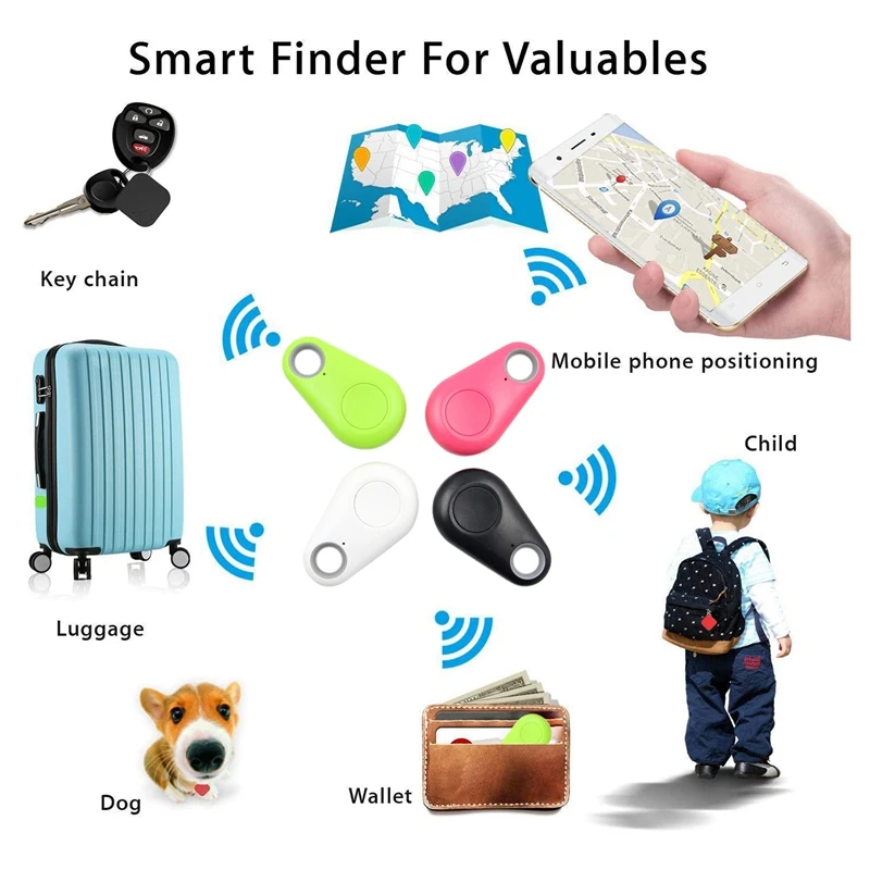 FULL-Key Finder Wallet Baggage Tracking Device App Control Key Finder For Ios And Android 4 Pieces