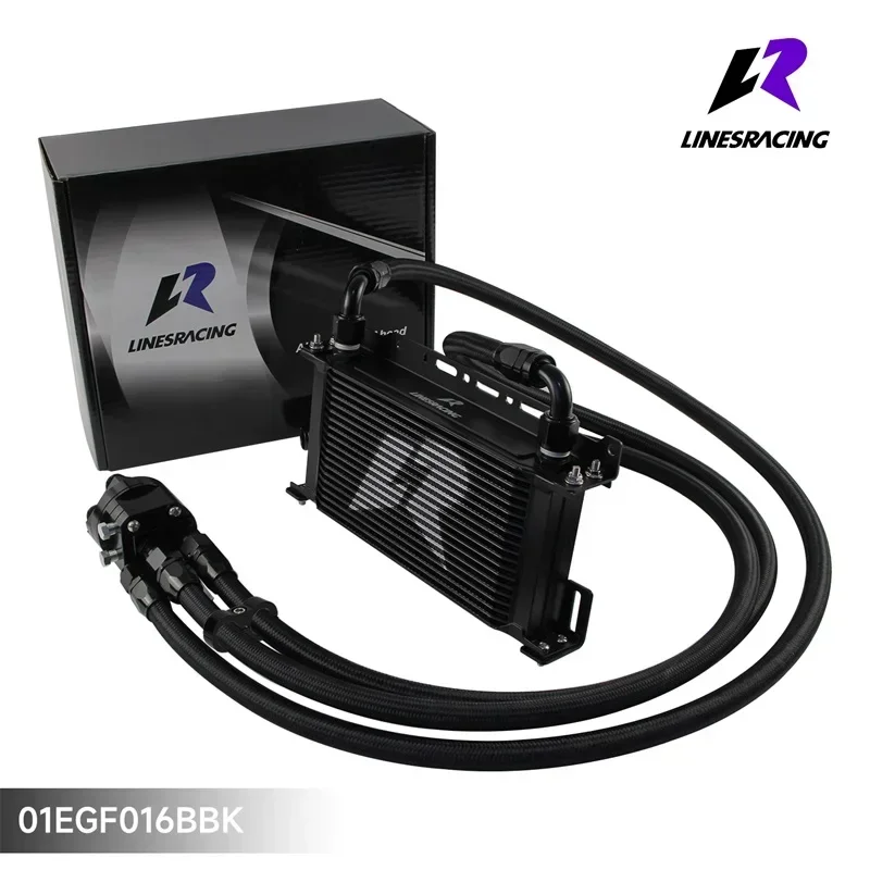 Universal LR 19 Row AN10 Oil cooler w/Bracket+Filter Relocation Adapter Hose Kit 3/4