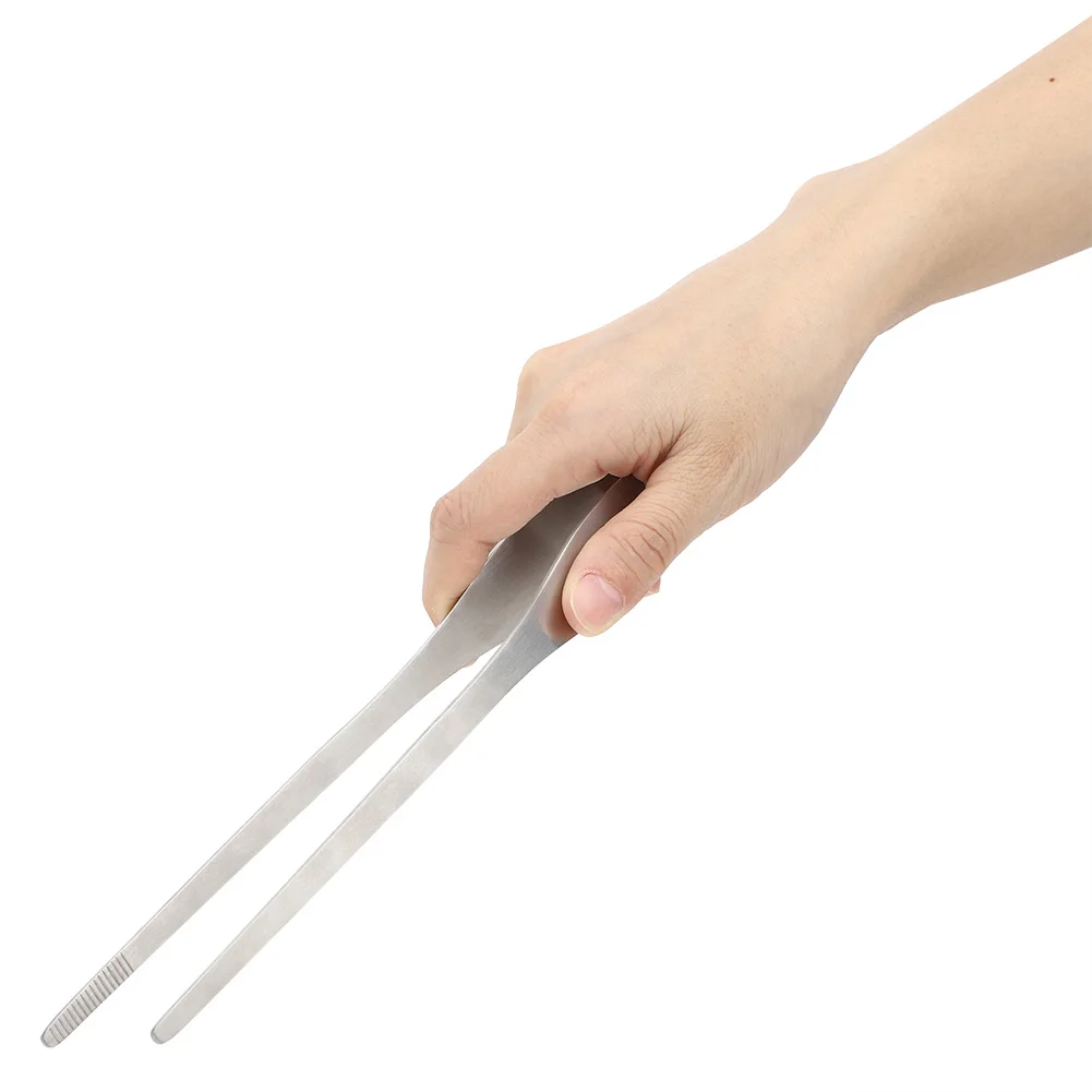 

Длинные щипцы для еды из нержавеющей стали, зажим для стейка для барбекю, кухонный инструмент для использования в ресторане