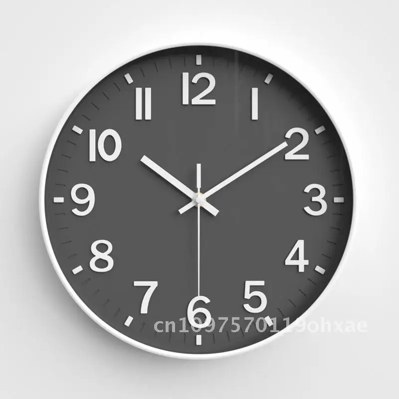Living room clock, modern minimalist home clock, bedroom silent wall clock, circular quartz clock