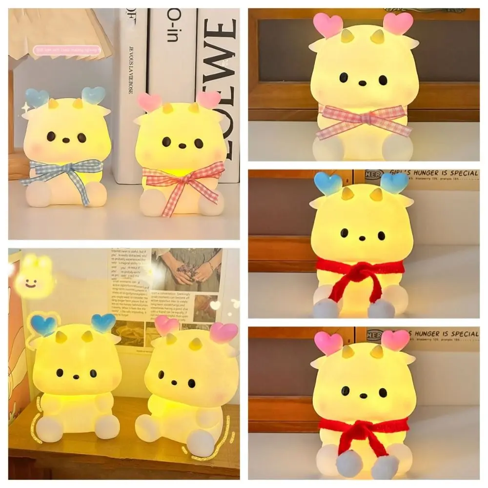 Soft Light Dragon Night Light Warm light Battery Powered Bedside Table Light Eye Protection Desktop Decoration Lamp