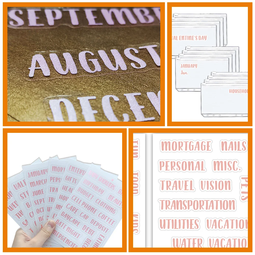 

117Pcs Budget Binder Stickers Creative Font Multi-Function Label Stickers Compact Daily Use Budget Sticker Supply
