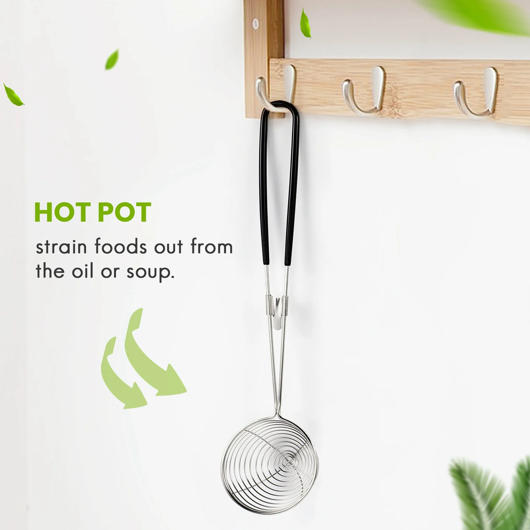 Hot Pot Strainer Scoops Stainless Steel Hot Pot Strainer Spoons Mesh Skimmer Spoon Asian Strainer Ladle with Handle