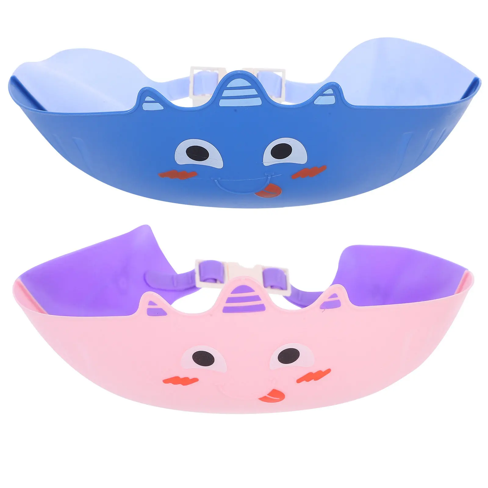 

Комплект из 2 детских шапочек для душа: регулируемый козырек для купания малышей с милым мультяшным животным, защита для глаз и ушей при мытье волос для малышей