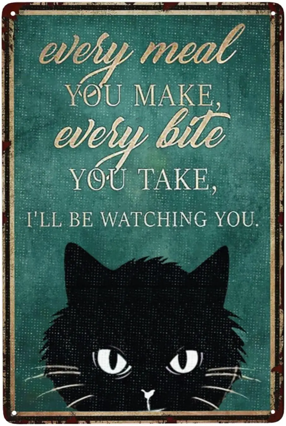 ZHIQUN Cat Stalking Metal Sign 8X12IN - 