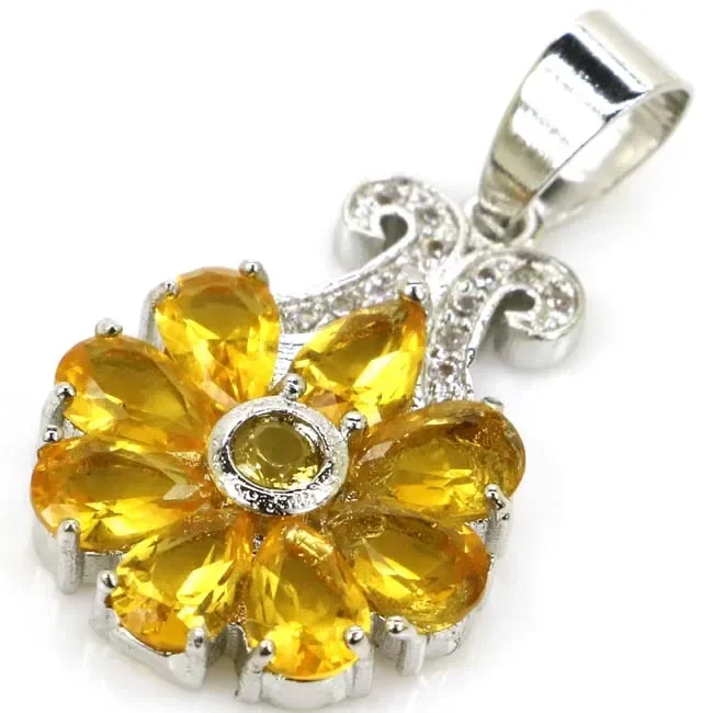 قلادة من الفضة الإسترليني عيار 925 ساحرة ذهبية سيترين زبرجد أخضر باطني توباز بنفسجي توباز