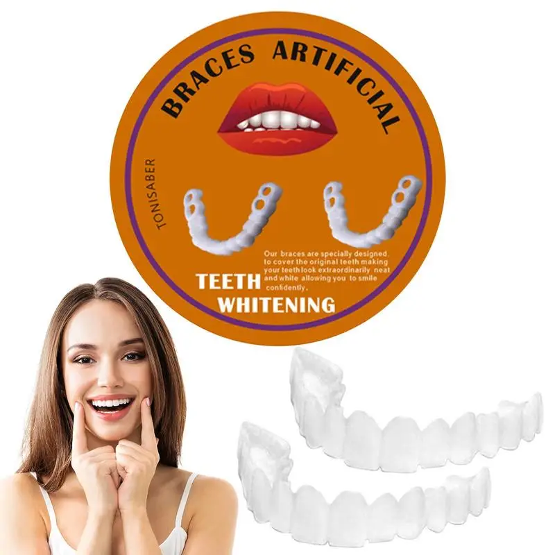 Teeth Veneers Silicone Braces Artificial Close Fit Teeth Whiten Dental Veneers Teeth Socket Denture Teeth Temporary Fake Teeth