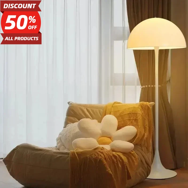 

Mushroom Floor Lamp Modern Danish Deskc LED Table Lamp for Bedroom Living White Minimalist Decor Study Reading Stand Light