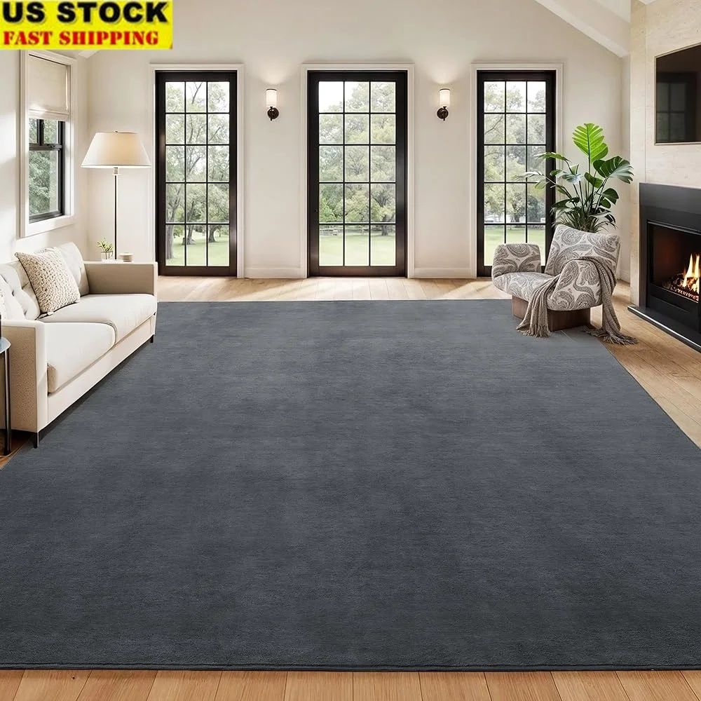 

Large Area Rug Living Room Bedroom Fluffy Soft Carpet Non-Slip Backing Indoor Office Home Decor Sound Absorbing Machine Washable