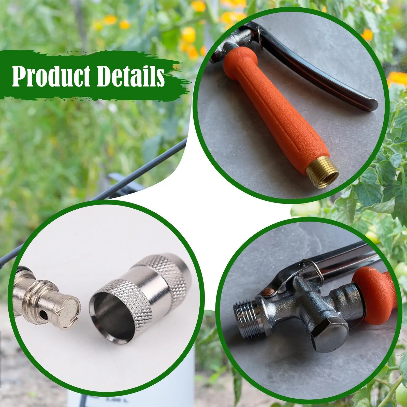 Outdoor Garden Hose Sprayer Wand Copper Watering Wand Adjustable Extension for Roof Yard Car Cleaning Applications