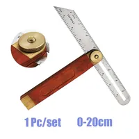 Woodworking Movable Angle Ruler Tri Square Sliding T-Bevel Level Measuring Tool with Wooden Handle Angle Transfer Tool