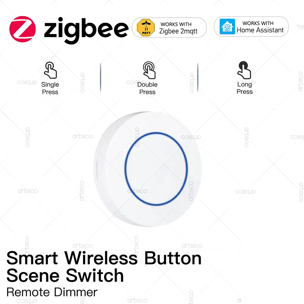 Tuya Smart Zigbee Switch DIY Push Scene Button Switch Wireless Remote On Off Controller Smart Life Automation Scenarios Switch