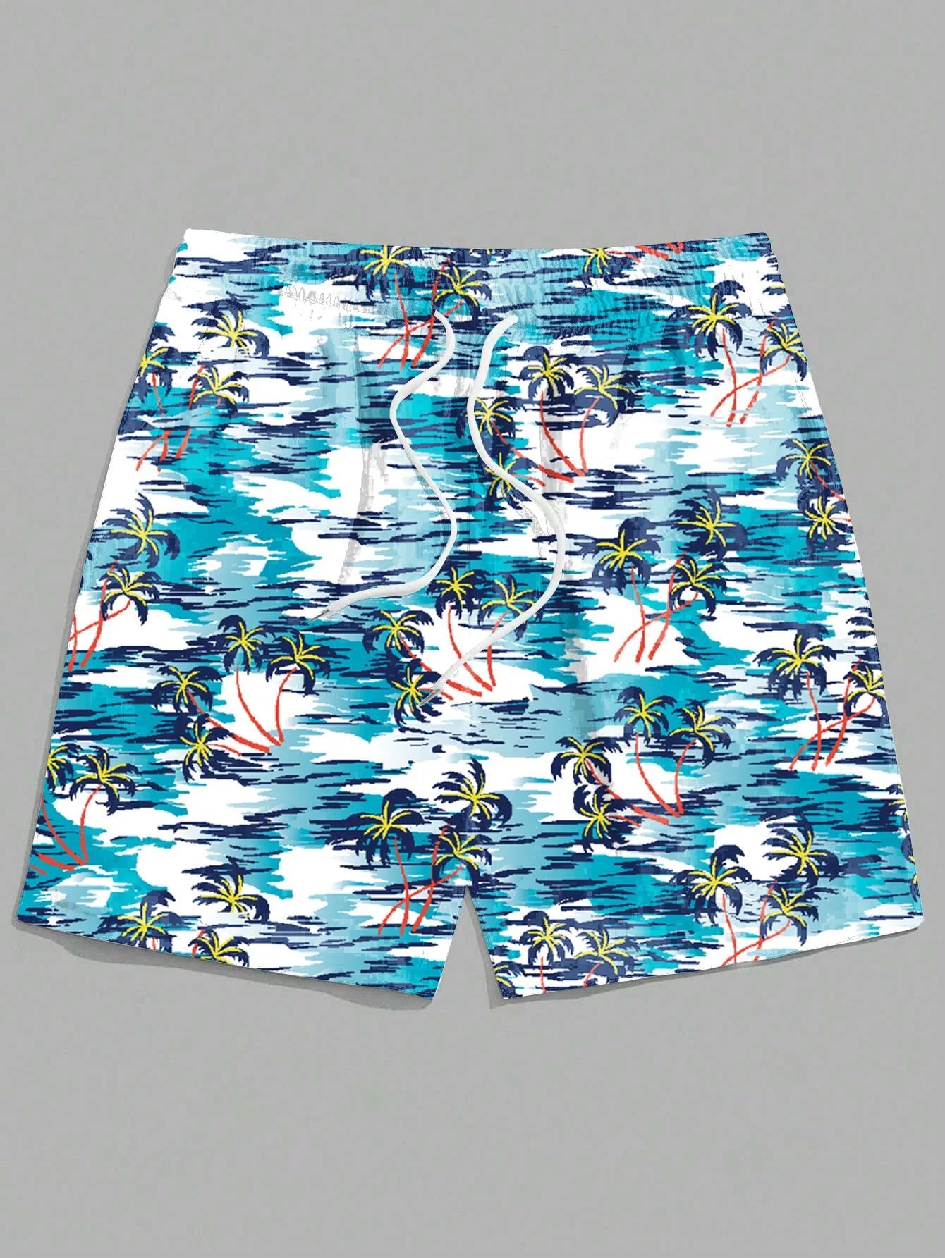 3D-Printed Men's Resort Shorts - Ultra-Vivid Tropical Paradise Prints With Palm Trees & Exotic Flowers