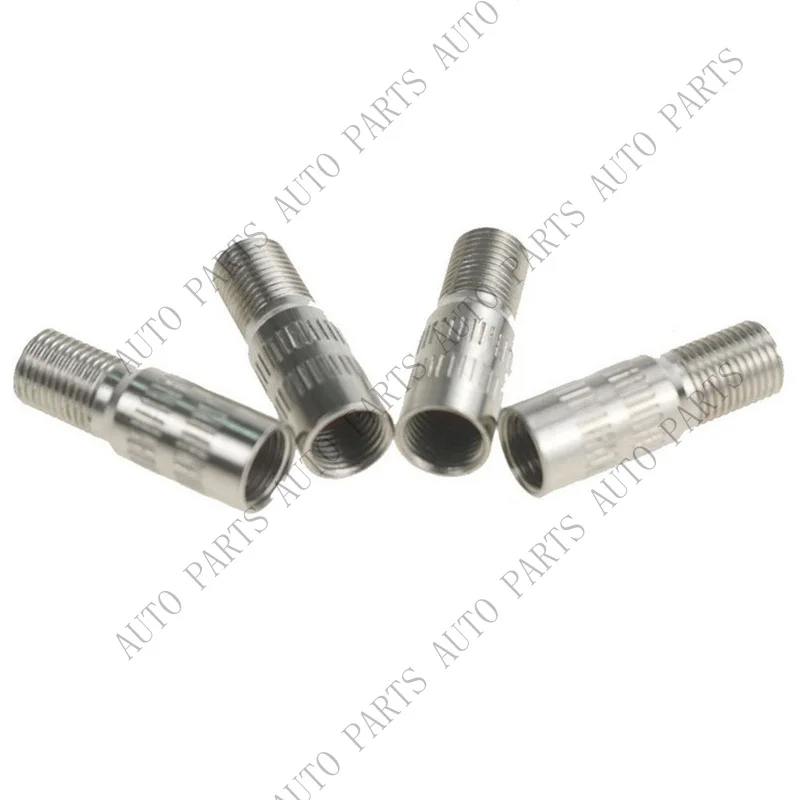 A+ for 27mm Valve Stem Extensions 4pcs Brass Cap Car Screw-On Silver Tone Truck