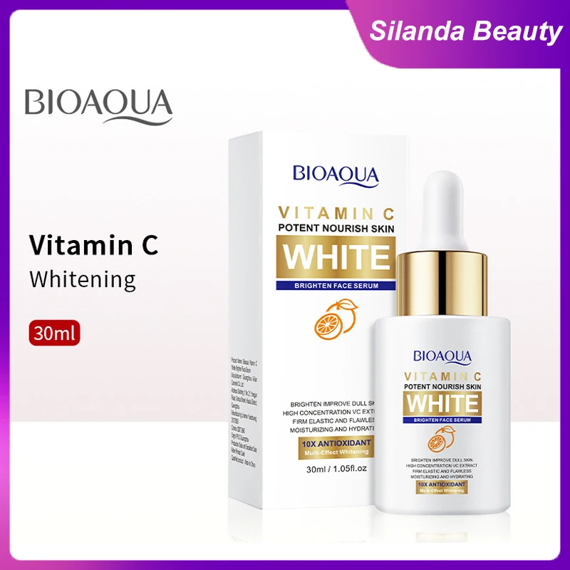 Silanda Beauty Organic Vitamin C Serum 30ml Korean Skincare Whitening Face Essence Anti Oxidant Acne Brightening Facial Serum