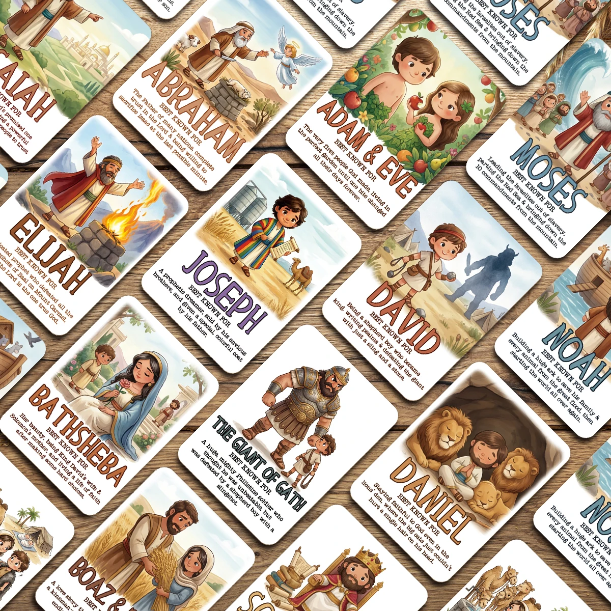 40pcs Bible Heroes Characters Cards For Sunday School Educational Stationery Tool,Family Spiritual Growth Devotions,Bible Study