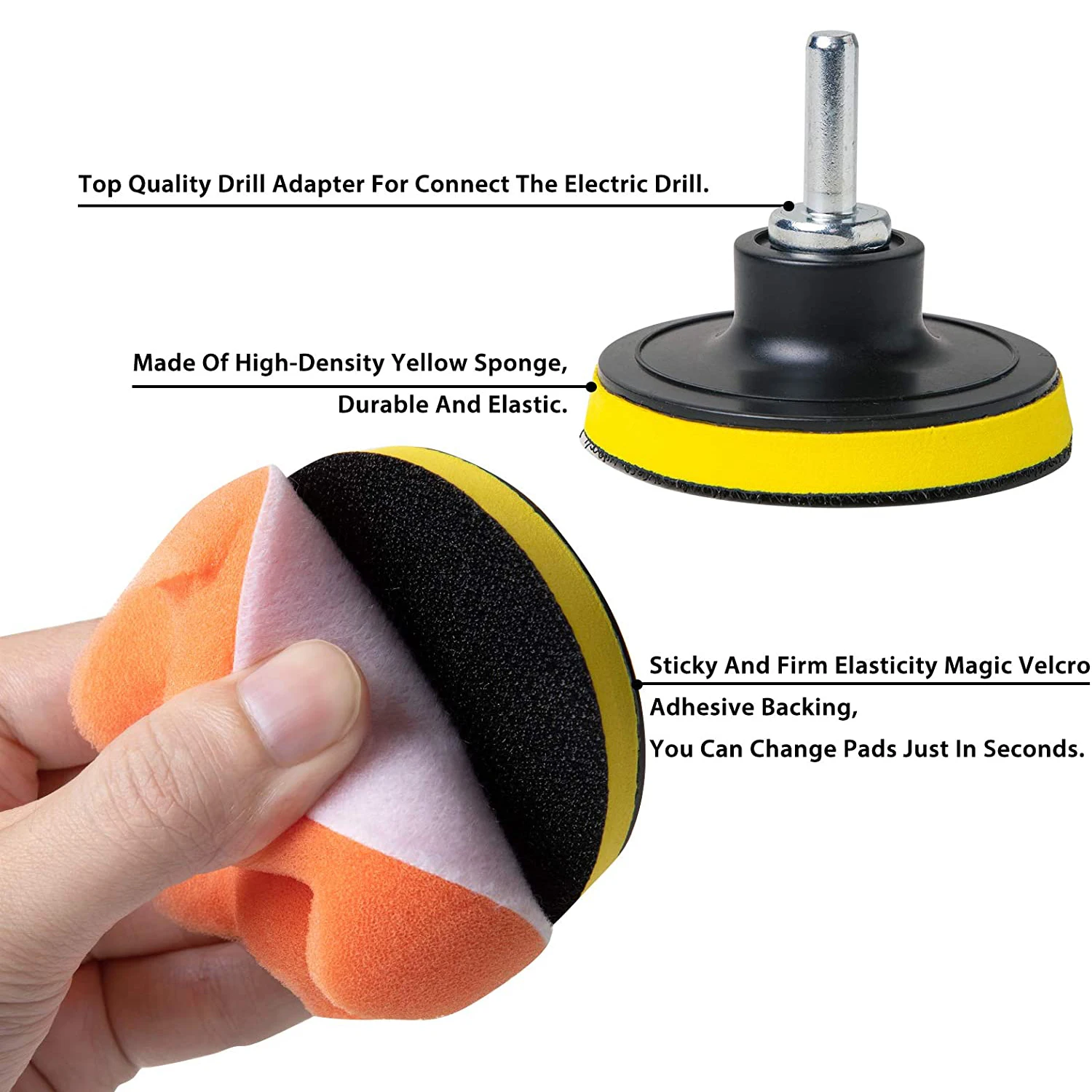 

ABAH-24Pcs 3-In Polishing Pad Kit Sponge Buffing Pads For Car Foam Drill Car Care Polisher Buffing Kit For Waxing Polishing