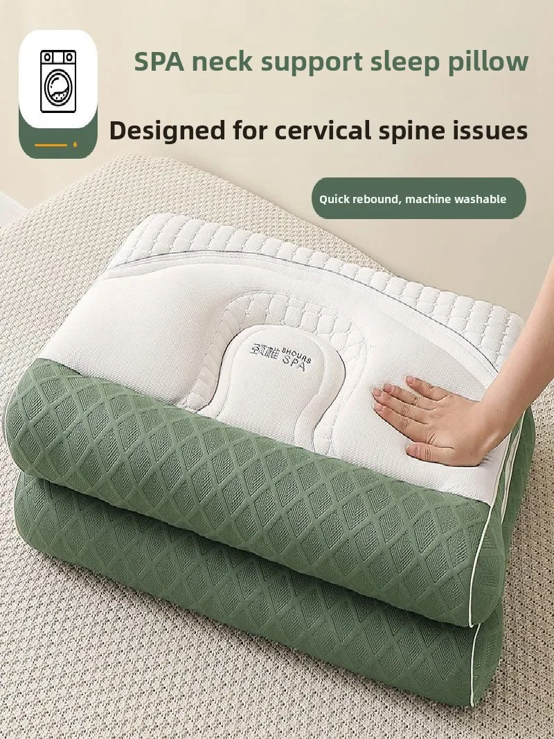 

Подушка для поддержки шеи с массажным эффектом и функцией обратной тракции для студентов и домашнего использования, односпальная, наполнитель из полиэфирного волокна, для здоровья