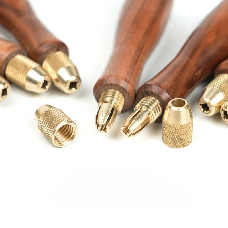 New 1 Pcs Set Solid Wooden Handle Acid Branch Wood Handle Titanium Plated Diamond File Woodworking Tool Accessories DIY