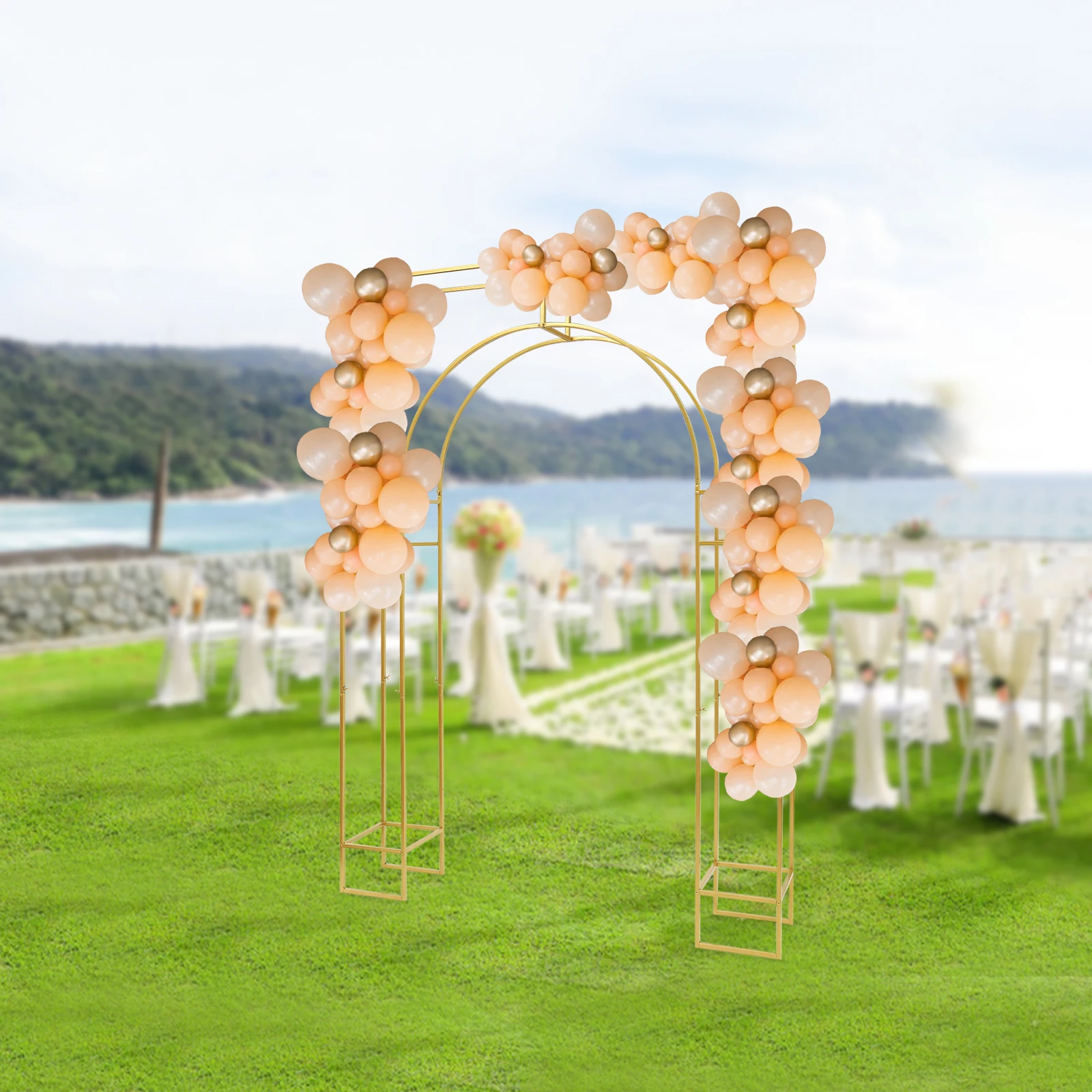 

Wedding Backdrop Stand Square Outer Arch Inner Design DIY-Friendly Ideal For Events Photo Booths Climbing Plants Durable