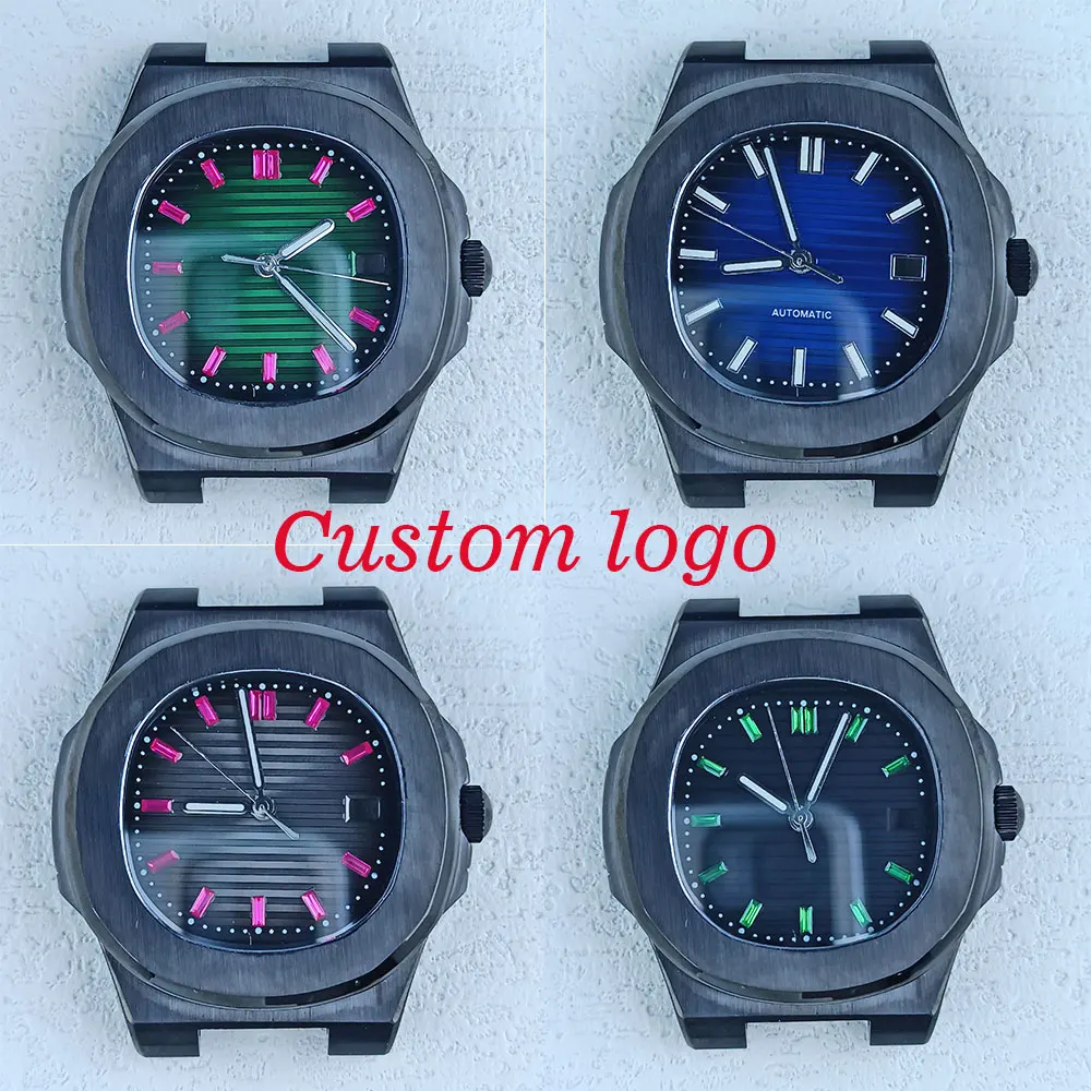 Часы из розового золота, 43 мм, модель NH35, подходит для движения NH35, из нержавеющей стали, с сапфировым стеклом, водонепроницаемость 10 бар, NH35A, черные