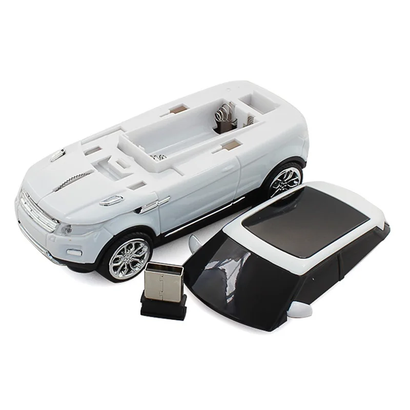 Ergonomiczna bezprzewodowa mysz 2.4ghz 3D Cool SUV Sports Car Mouse optyczne USB 1600DPI myszy do gier na PC Laptop Desktop Computer Gift