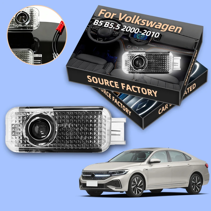 

2026 Горячая наклейка, светодиодный проектор двери автомобиля, приветственный свет, аксессуары для VW Passat B5 B5.5 2000-2010 Touareg 7L 2004-2010 Phaeton 2