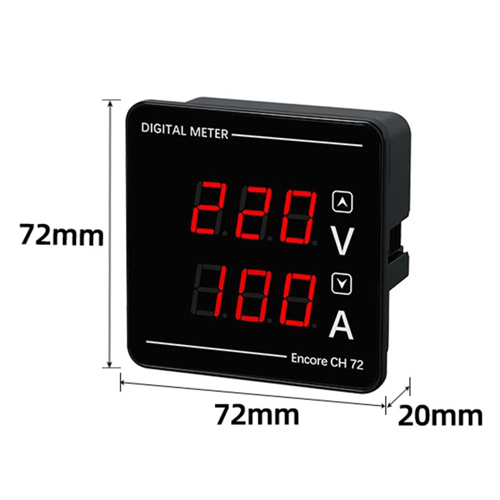 CH72VA120A 72x72mm Digital Display Meter for AC 50-500V and 0-120A Measurement in Automation and Power Equipment