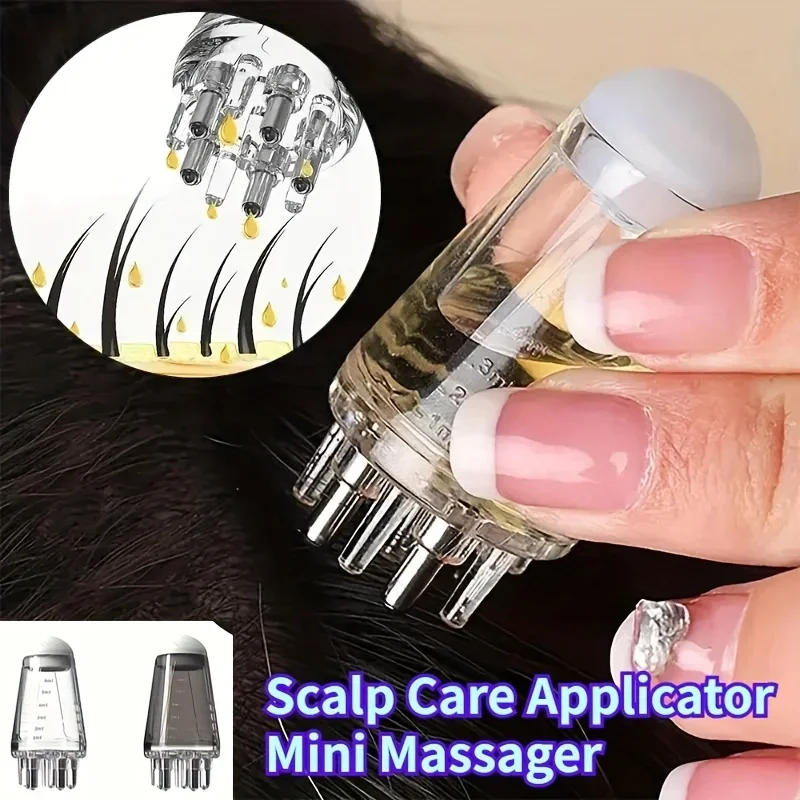 6ml Scalp Applicator Mini Head Massager Roller Ball Brush Hair Growth Essential Oil Medicine Liquid Applicator Massage Comb