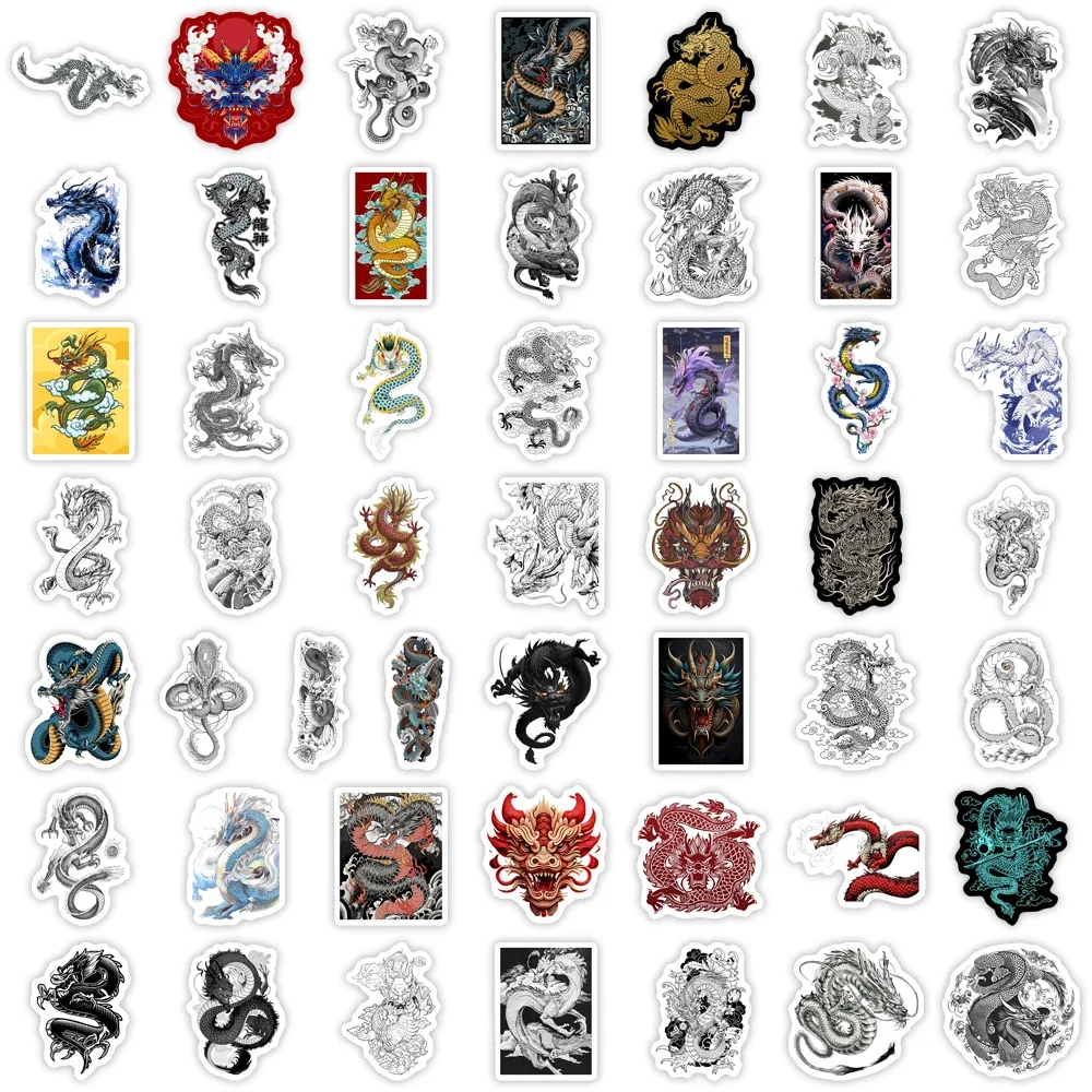 Chinese Dragon Stickers Cool Art Game Aesthetic DIY Toy Gift Graffiti Decal for Phone Luggage Laptop Scrapbook Waterproof