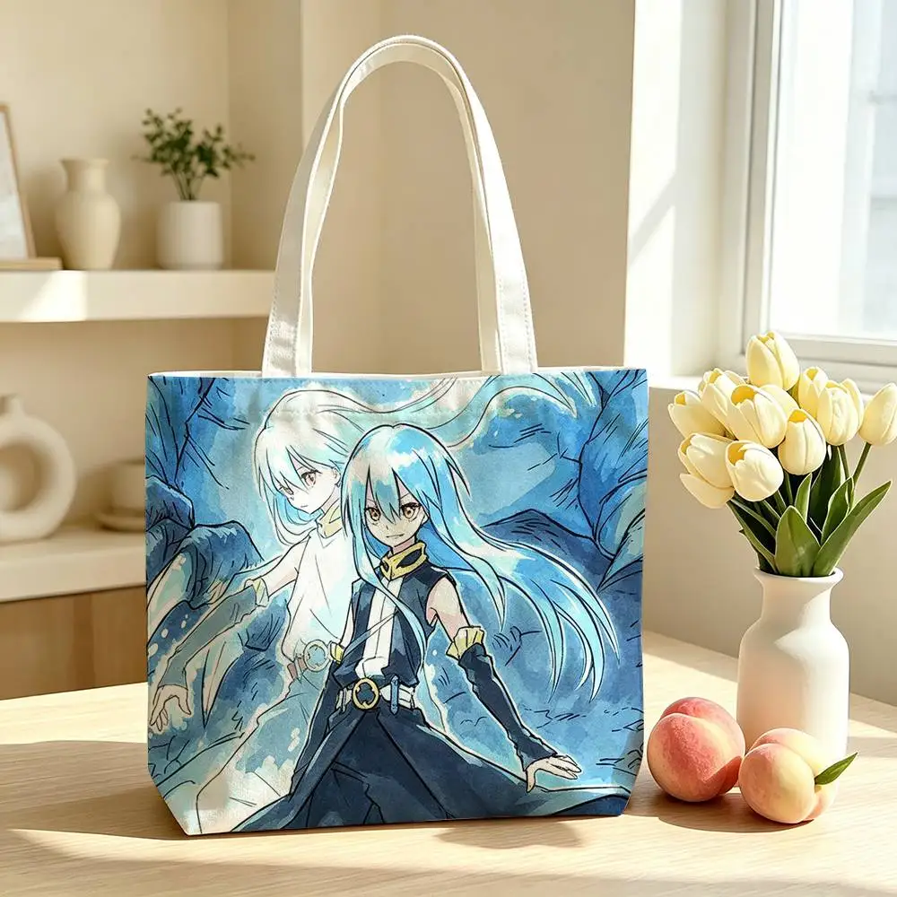 Anime R-Rimuru Tempest as a Slime  Printed Canvas Tote Bag Shoulder Bag Commuter Mommy Shopping Bag