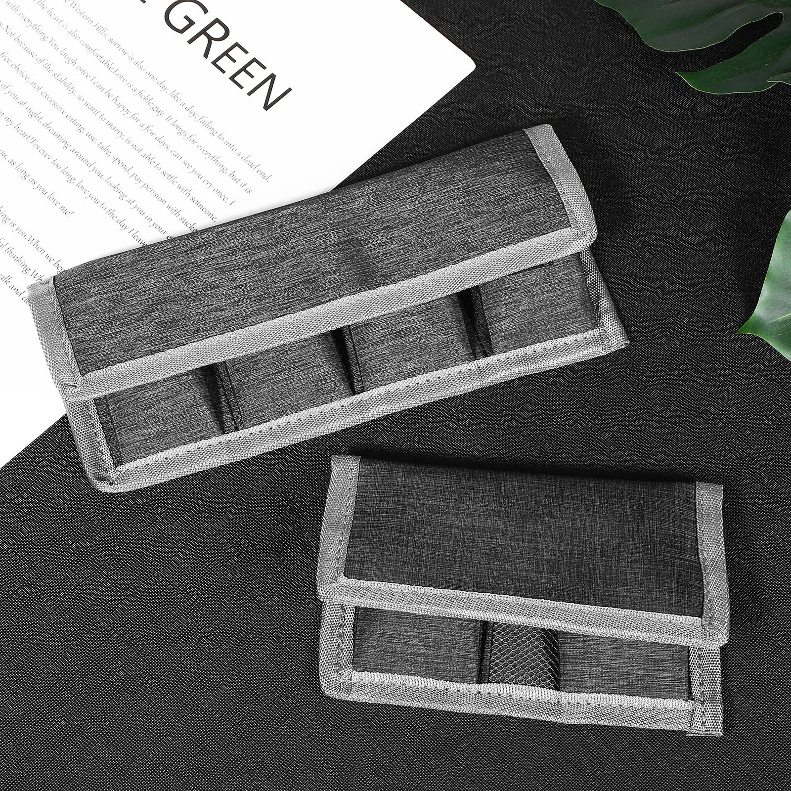 2Pcs Premium Sherry Fabric Camera Battery Bags Compact Portable Storage Pouches for Dslr Mirrorless Travel Daily Use