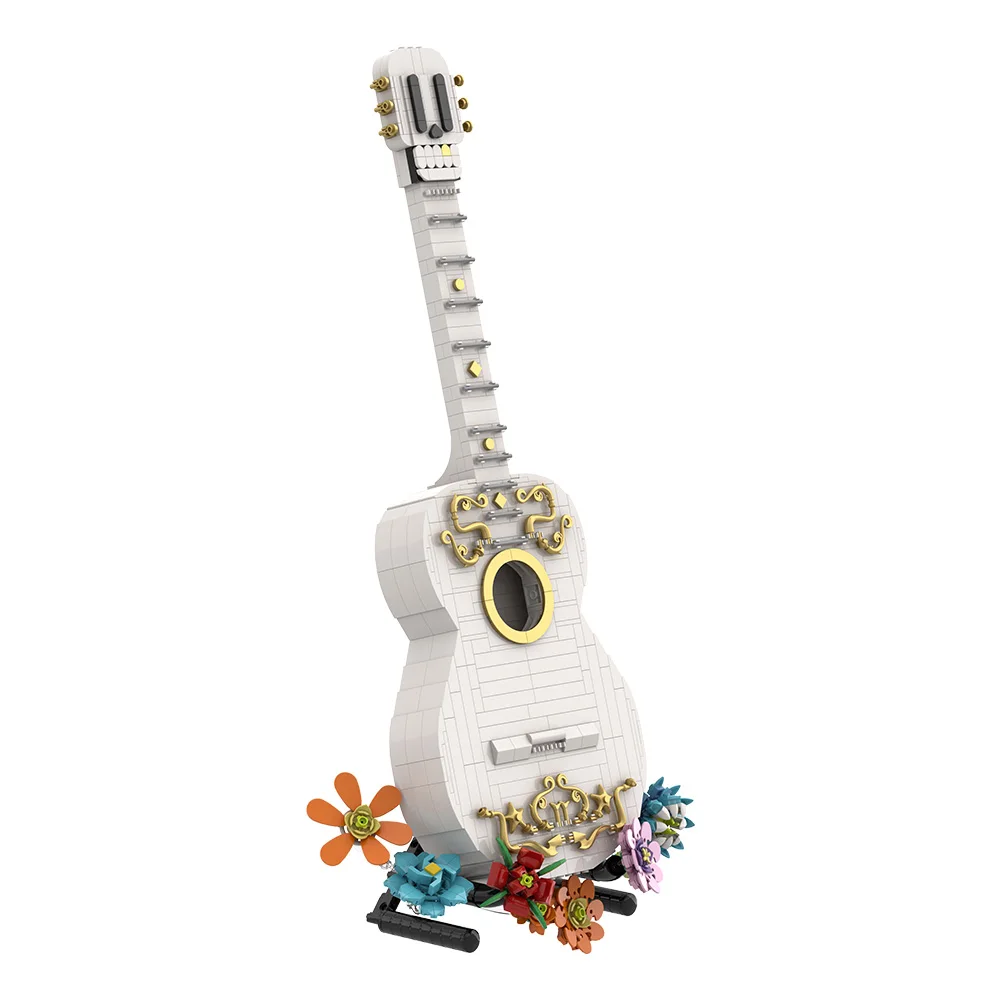 

MOC Coco: Coco Adventures White Guitar Building Blocks Halloween Guitar Gift Toys
