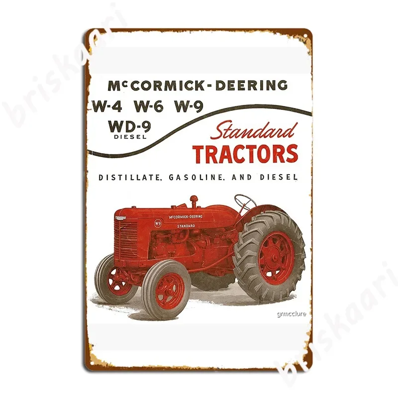 Vintage Mccormick Deering Tractors Graphic Metal Sign Plaques Wall Vintage pub Tin sign Poster