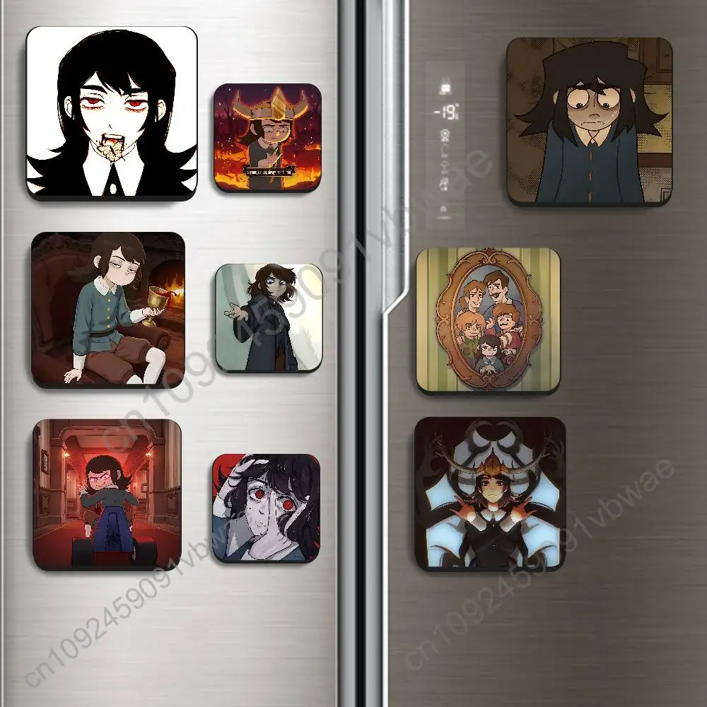 

Animation film Haunted Hotel Black Square Plastic Fridge Magnet, for Magnetic Sticker No Trace Left, Durable, Smooth Textured