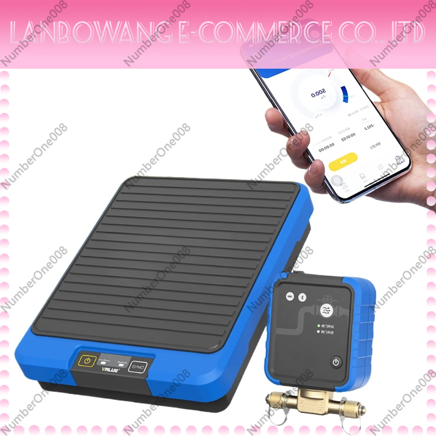 For VALUE VRS2A Bluetooth Smart Refrigerant Scale, 100kg/5g Precision Digital Tool for HVAC Charging & Recovery