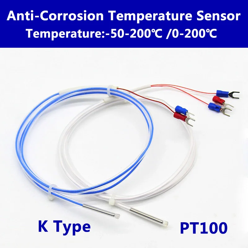 Industrial PT100 Probe Temperature Sensor High-Temperature Resistant Anti-Corrosion Thermometer for Process Control