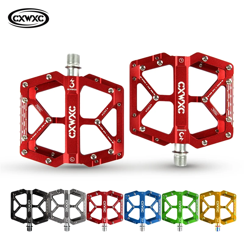 CXWXC 3 Bearings Bicycle Pedal Ultralight Wear Resistance Non-Slip CNC Aluminum Alloy Waterproof Pedal MTB Road Bike Accessories