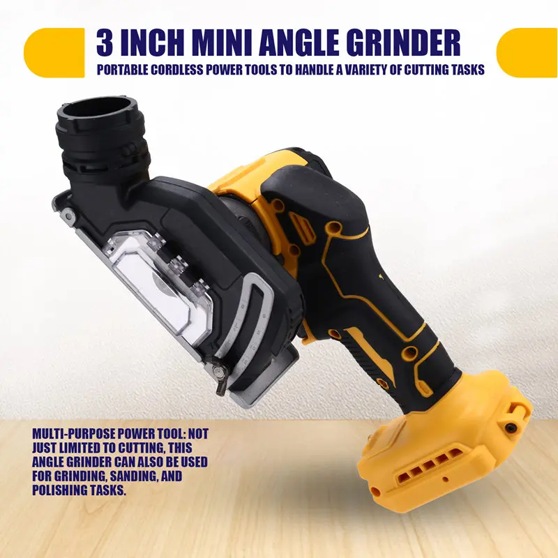 3 Inch Mini Angle Grinder Cordless Electirc CUT OFF Tool Cutting Circular Saw Power Tool For Dewalt 18V 20V Battery