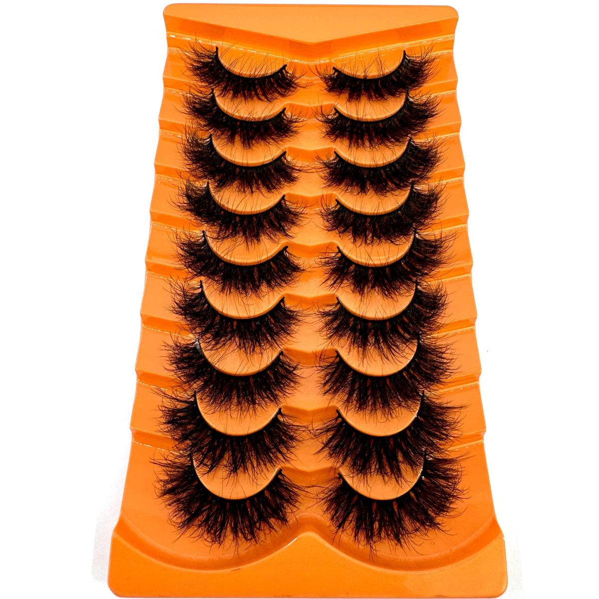 AMSDCN 8/9 Pairs Of 15-25mm Fluffy 8D Natural Dense Exaggerated Artificial Mink Eyelashes Wispy False Lashes Dramatic Look Fake - view 2