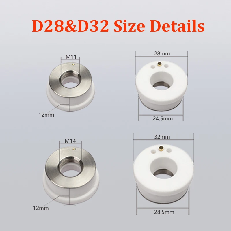5 sztuk włókna części laserowe pierścienie ceramiczne używane do Bodor/Han's/HSG marka przędzarka Raytools/WSX D32 i D28 typu włókna ceramiczne