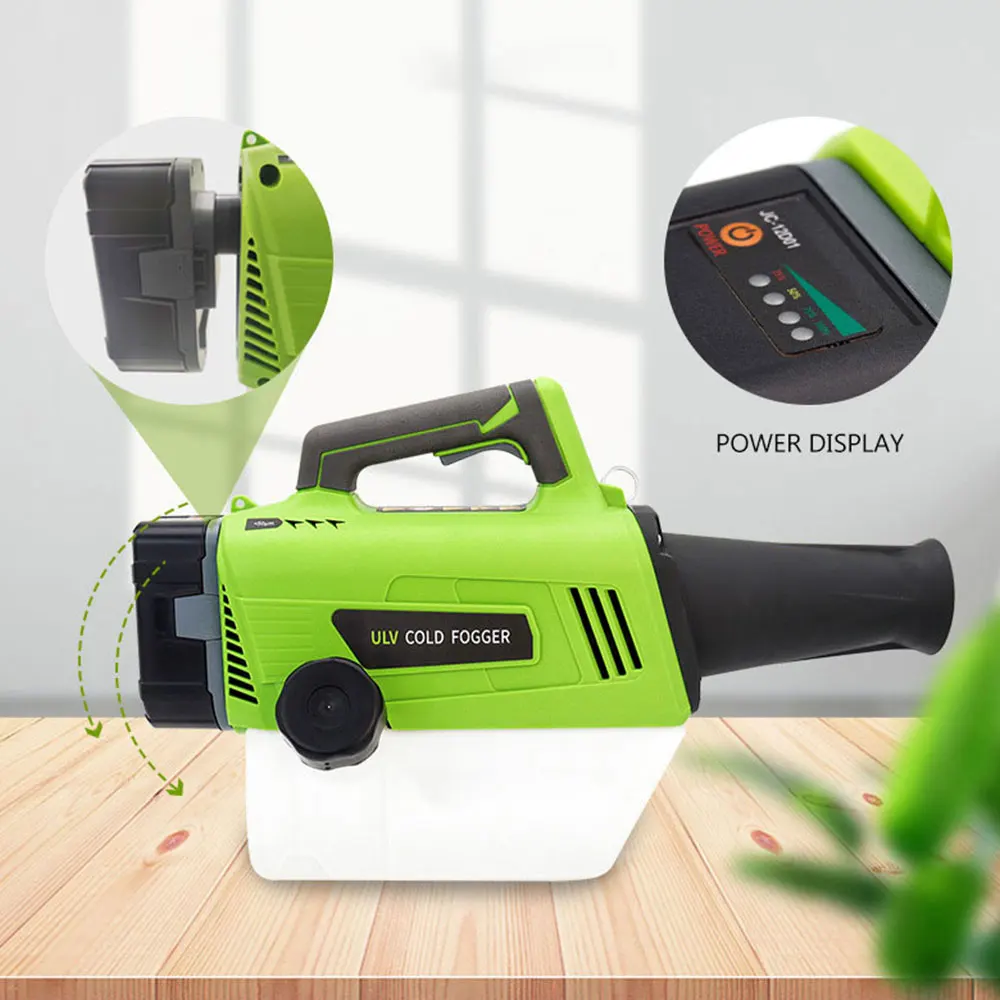 Pulverizador Eléctrico Portátil de 2L y 12V, Pulverizador Agrícola, Pulverizador de Niebla Fría ULV, Máquina de Desinfección por Pulverización