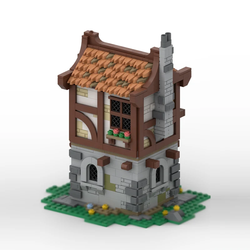 Castelo medieval modelo moc tijolos de construção aldeia vista rua casa tecnologia modular presentes feriado montar crianças brinquedos terno