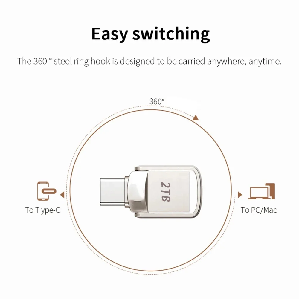 Xiaomi 2tb USB-Flash-Laufwerk 3,2 Typ C PenDrive Memory Stick 64G 128GB Pen Drive 256g Flash Disk für PC Smartphone Speicher U Disk