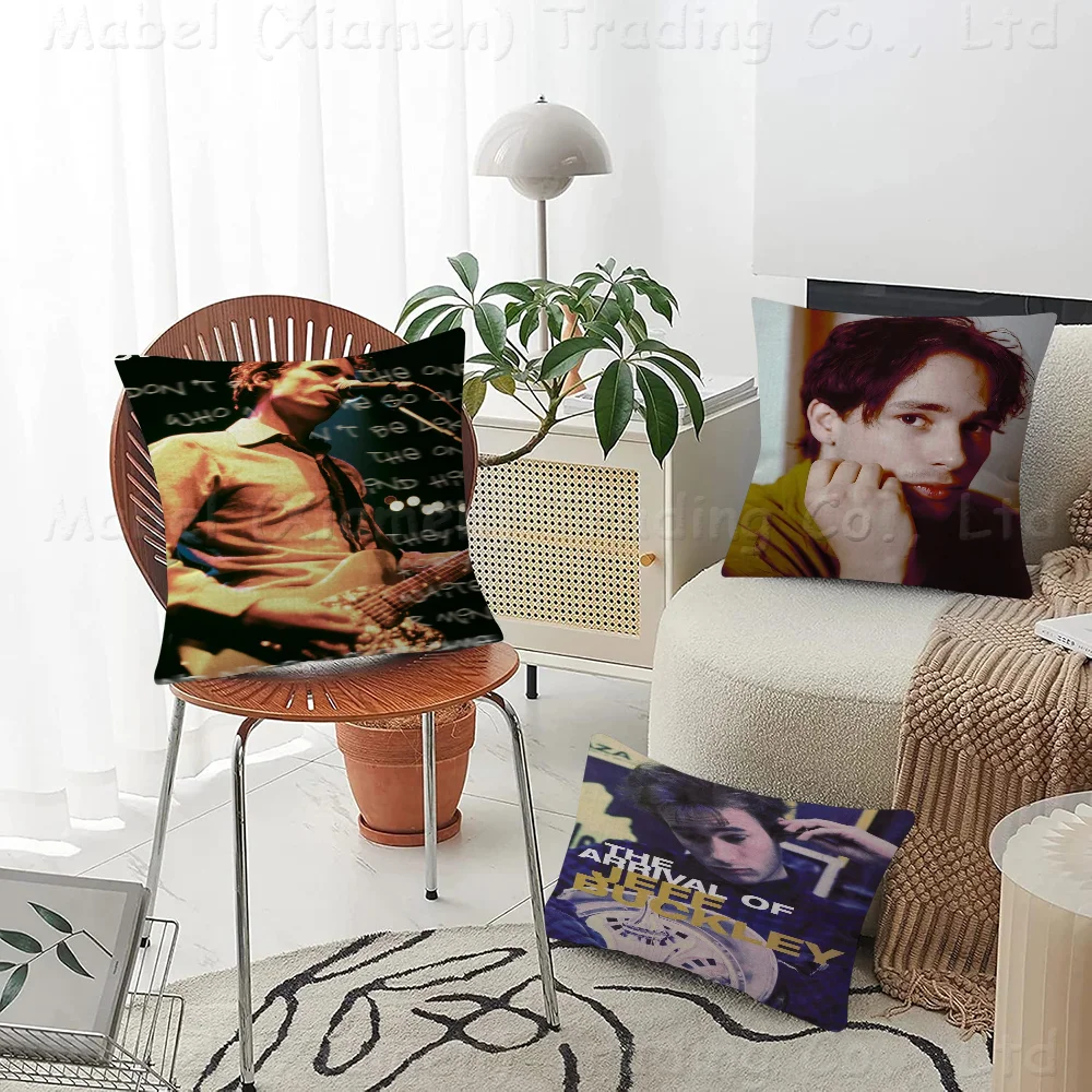 

Jeff Buckley Singer Cushion Cover Car Throw Pillow Case For Sofa Car Christmas Gift 40x40cm 45x45cm