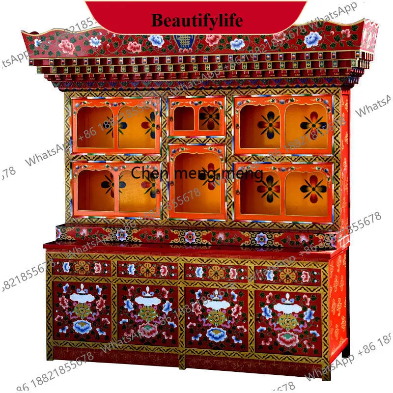 

z183 Tibetan-style Buddhist shrine painted Buddhist cabinet, for Taiwan Tantra Buddhist shrine can be customized painted hand-pa