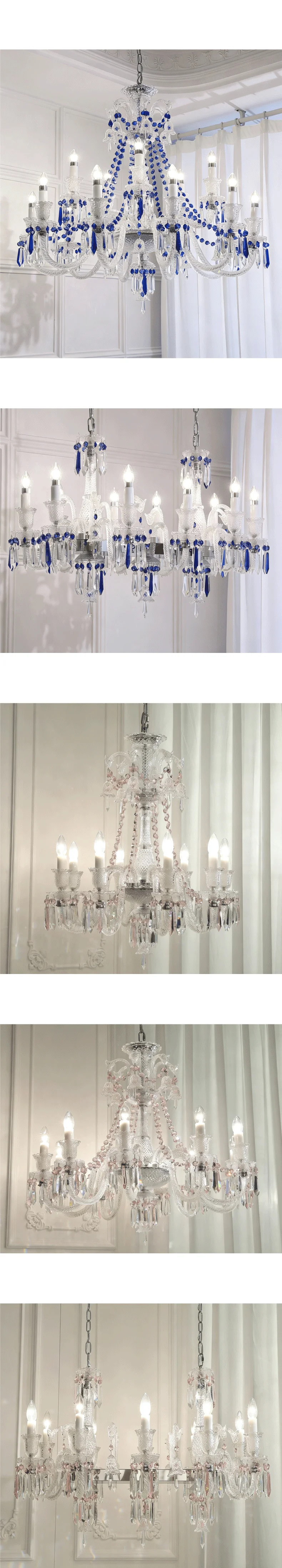 French White Candle E14 LED Chandelier Living Room K9