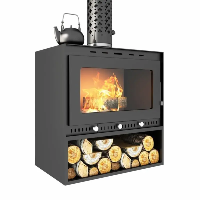 Home heating stove heating wood burning firewood cast iron fireplace real fire indoor rural oven firewood villa