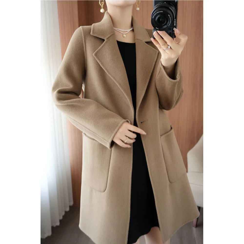 High-grade Age-reducing Women's Windbreaker 2024 Autumn And Winter Fashion Long Woolen Loose-fitting Casual Western-style Coat.